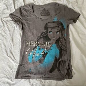 Disney Gray and Blue Little Mermaid Ariel Graphic Tee